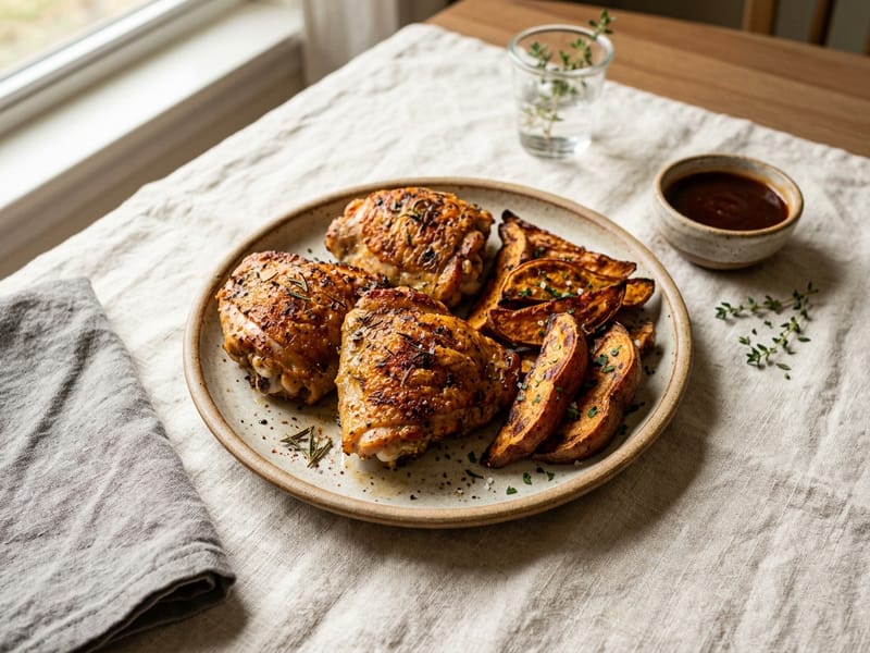 Air-Fryer Chicken & Sweet Potatoes