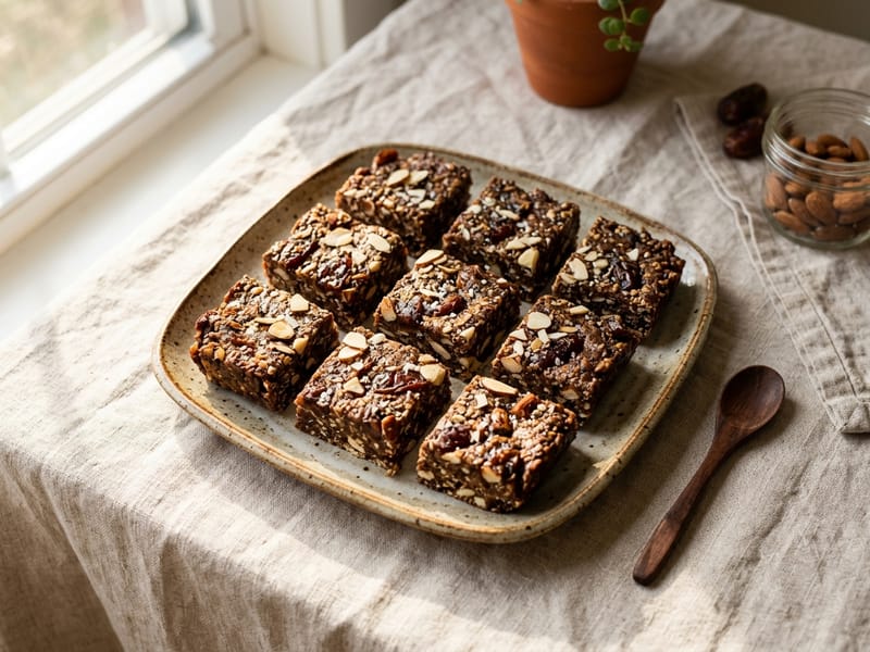 Almond Butter Date Energy Squares