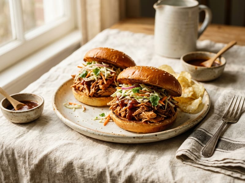 BBQ Pulled Chicken Sandwiches