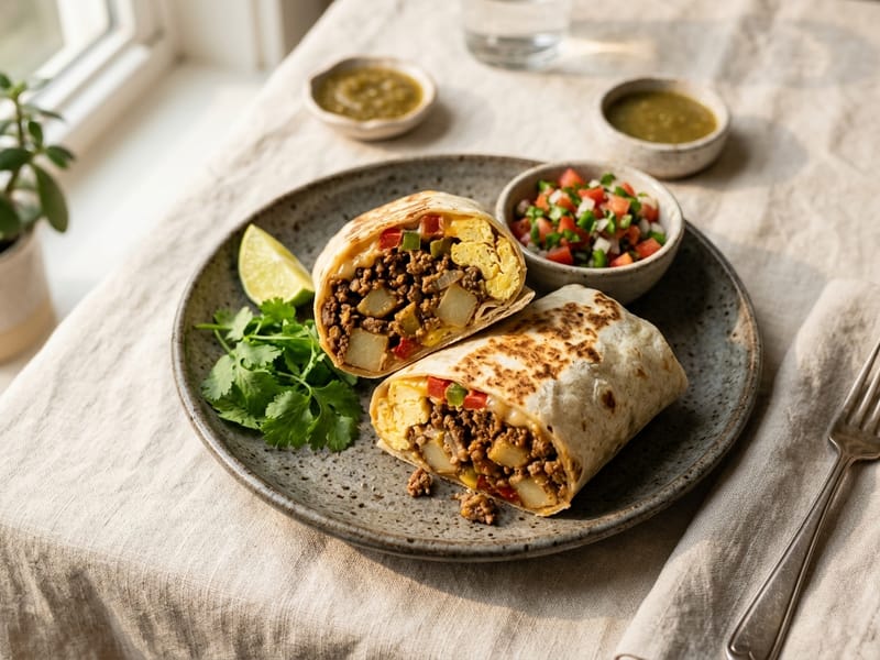 Beef And Potato Picadillo Burritos