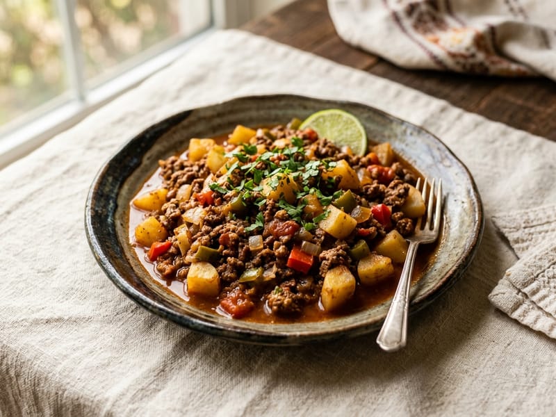 Beef and Potato Picadillo Skillet