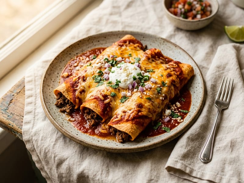 Beef Enchiladas Rojas