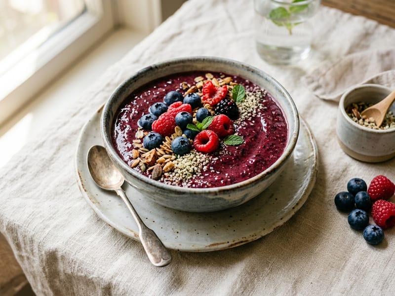 Berry Chia Breakfast Smoothie Bowl