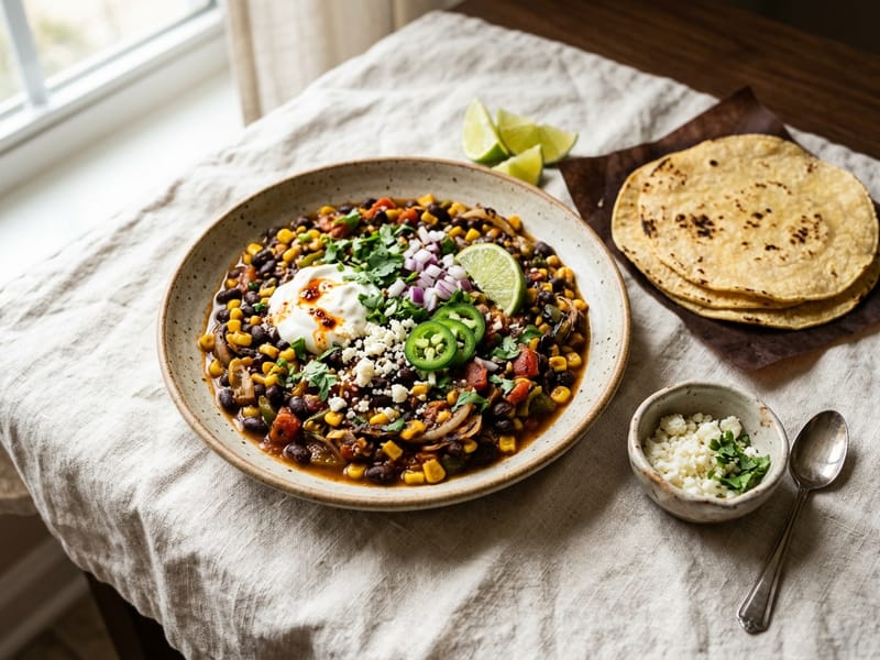 Black Bean And Corn Tacos Skillet