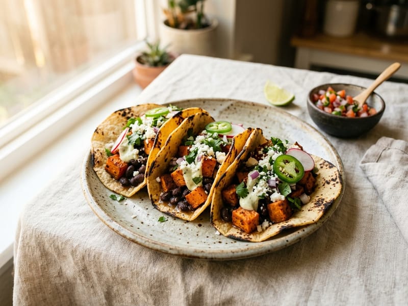 Black Bean and Sweet Potato Tacos