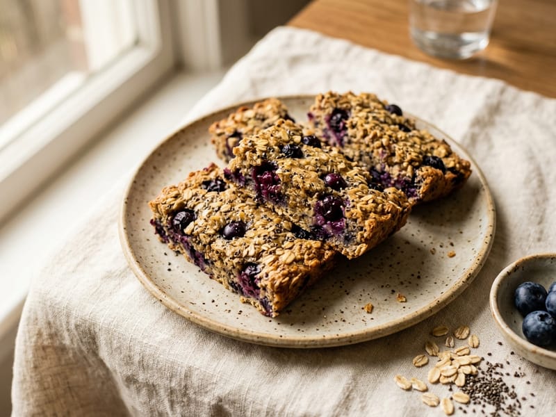 Blueberry Chia Oat Bars