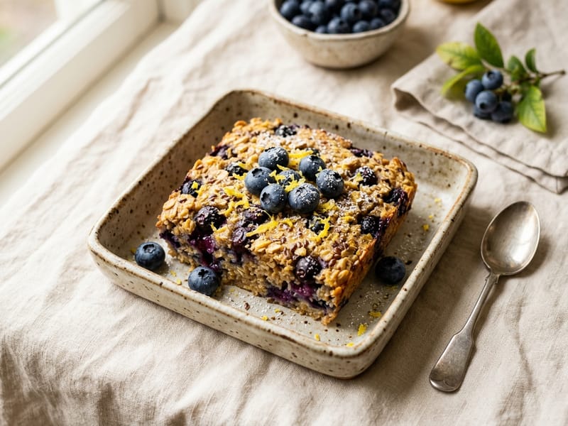 Blueberry Lemon Baked Oats