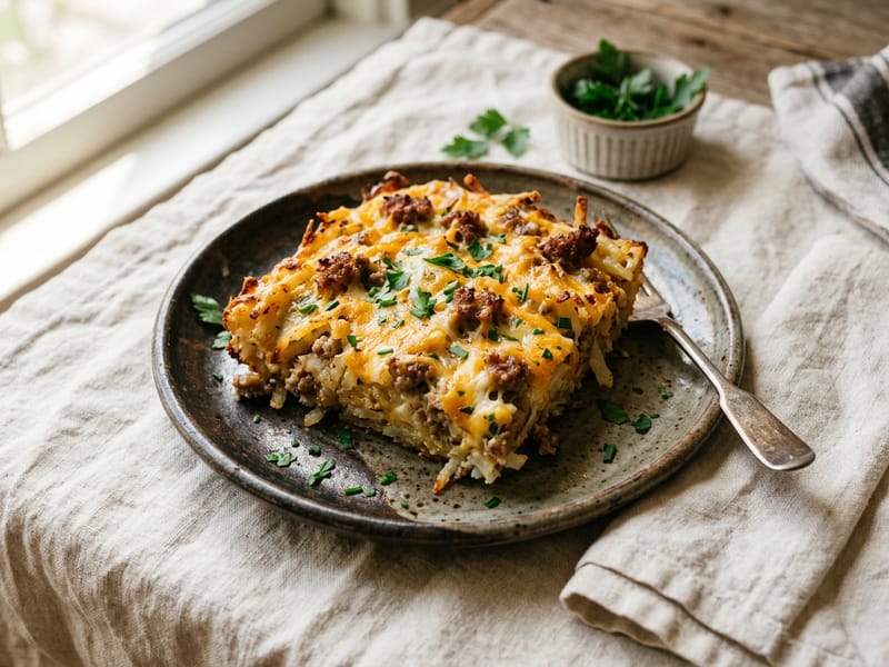Breakfast Sausage and Hash Brown Bake