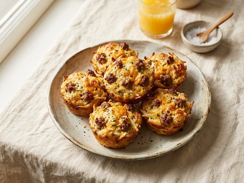 Breakfast Sausage and Hash Brown Muffins