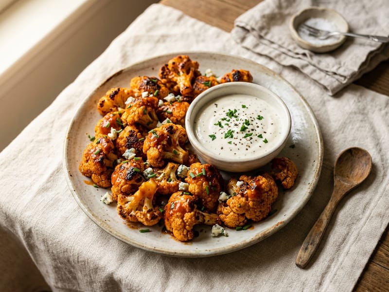 Buffalo Cauliflower Bites with Ranch