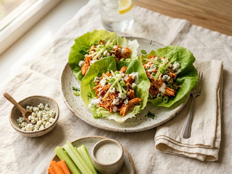 Buffalo Chicken Lettuce Wraps