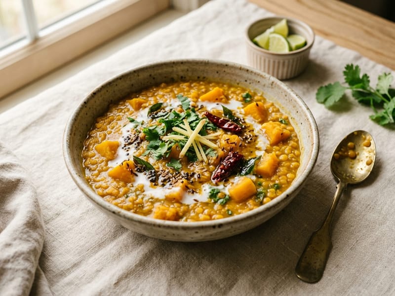 Butternut Squash And Red Lentil Dal