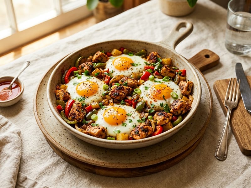 Cajun Chicken And Egg Skillet