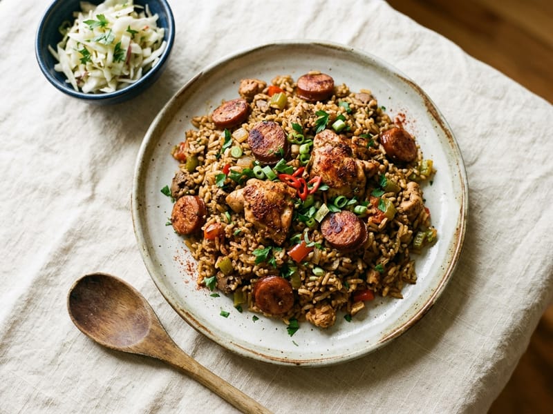 Cajun Chicken and Sausage Dirty Rice
