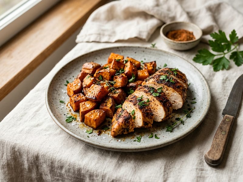 Cajun Roasted Sweet Potato and Chicken