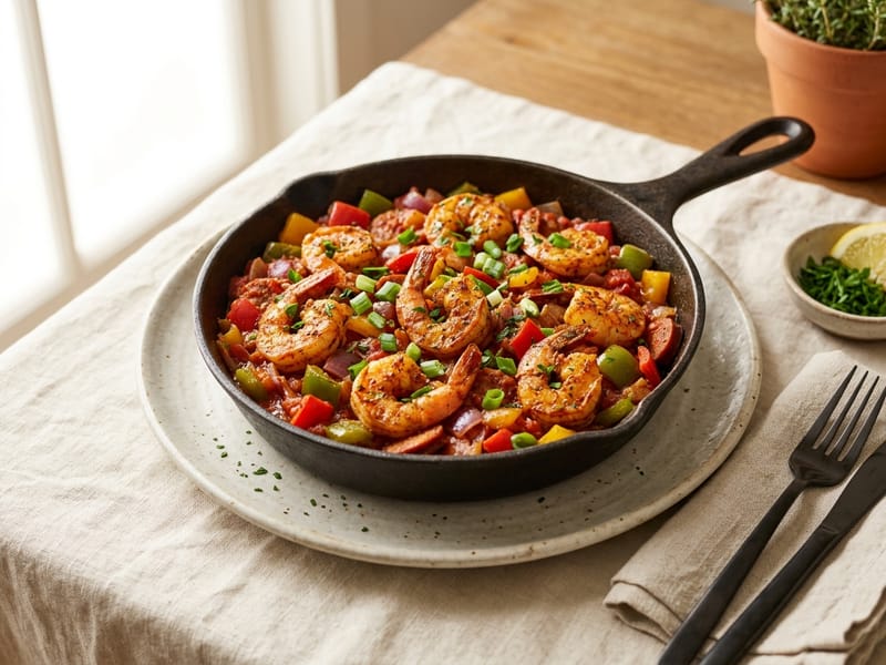 Cajun Shrimp And Bell Pepper Skillet