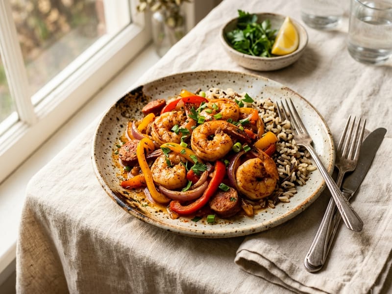 Cajun Shrimp and Bell Peppers