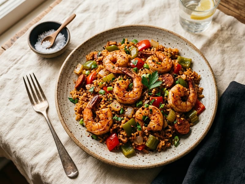 Cajun Shrimp & Rice Skillet