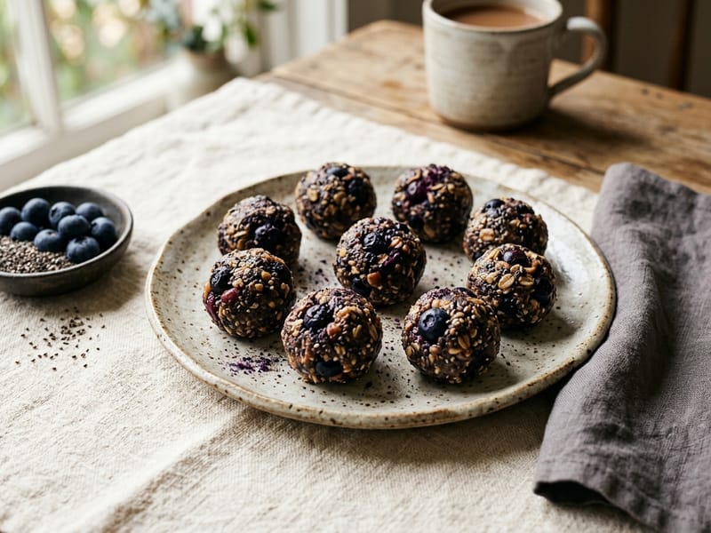 Chia And Blueberry Protein Bites