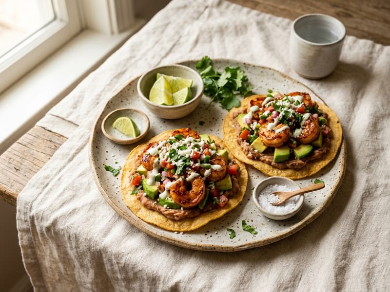 Chipotle Shrimp And Avocado Tostadas