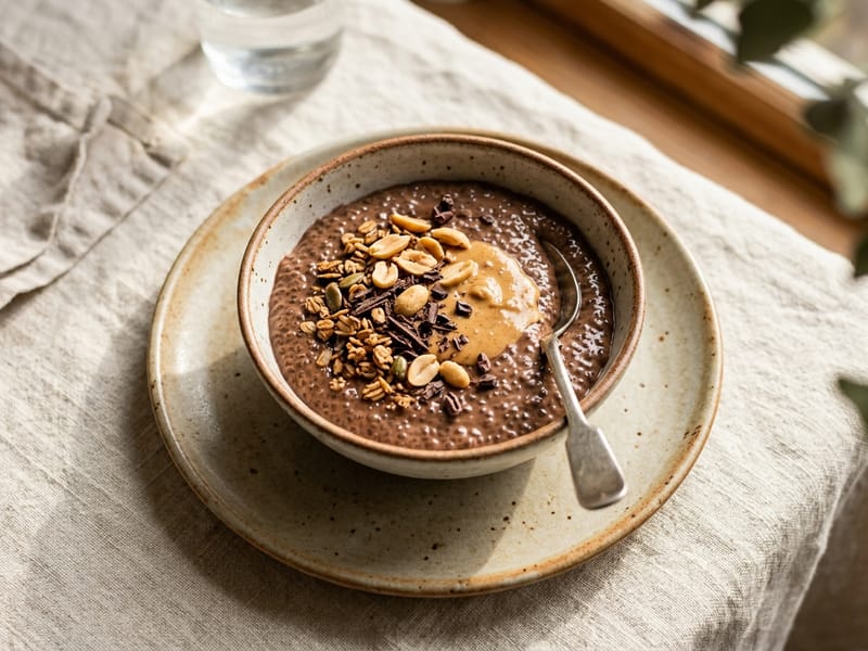 Chocolate Peanut Butter Chia Pudding