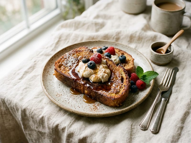 Cinnamon Maple Sourdough French Toast