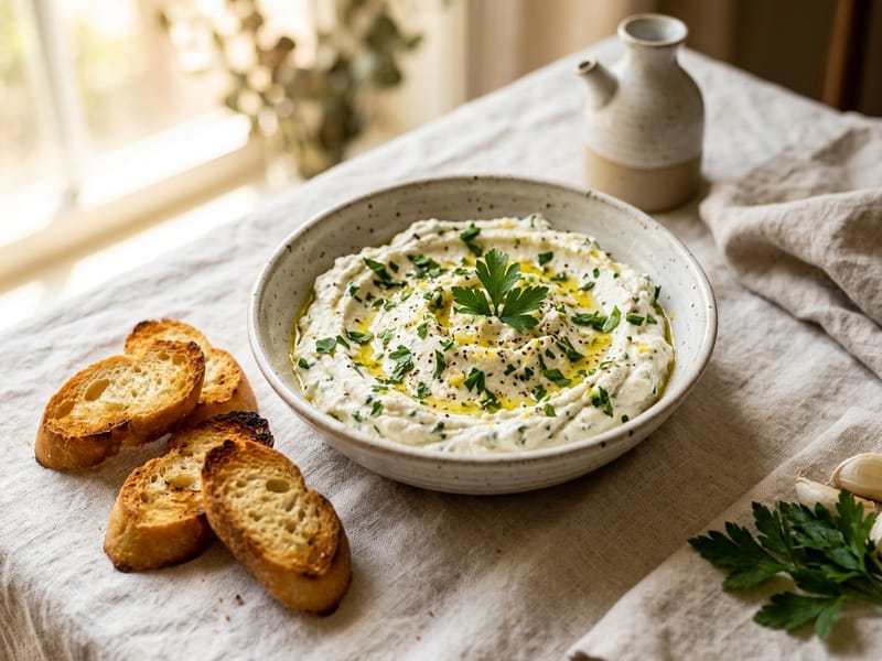 Classic Garlic Herb Whipped Ricotta