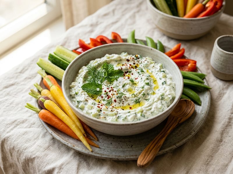 Classic Whipped Cottage Cheese With Cucumber
