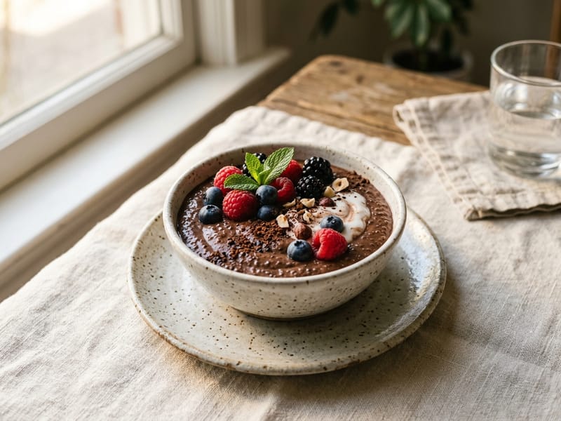 Cocoa Berry Chia Mousse