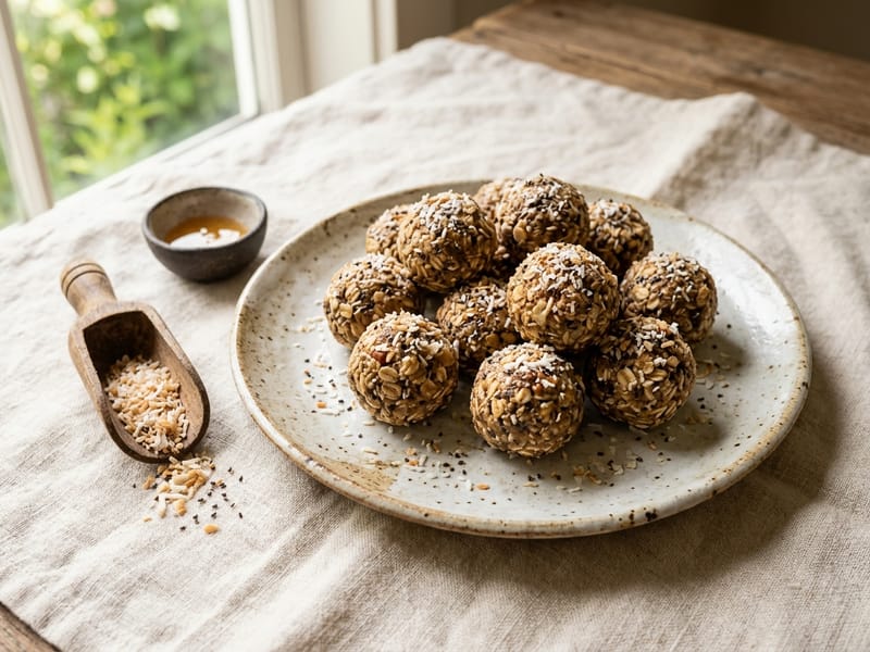 Coconut Chia Protein Bites