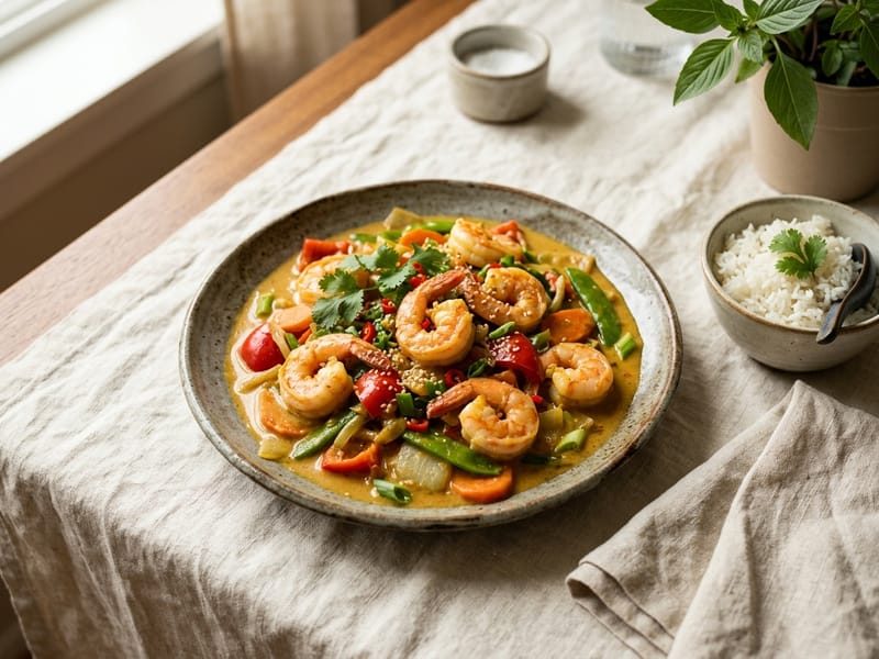 Coconut Curry Shrimp Stir Fry