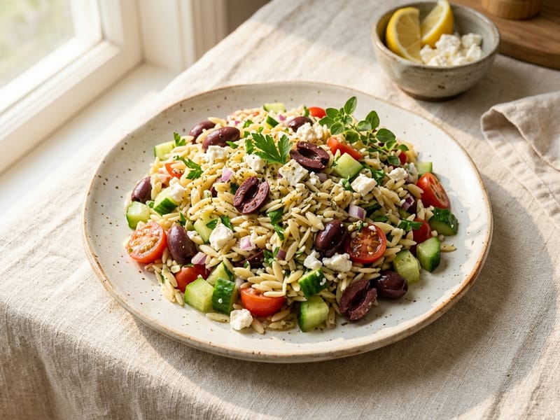Cold Mediterranean Orzo Salad