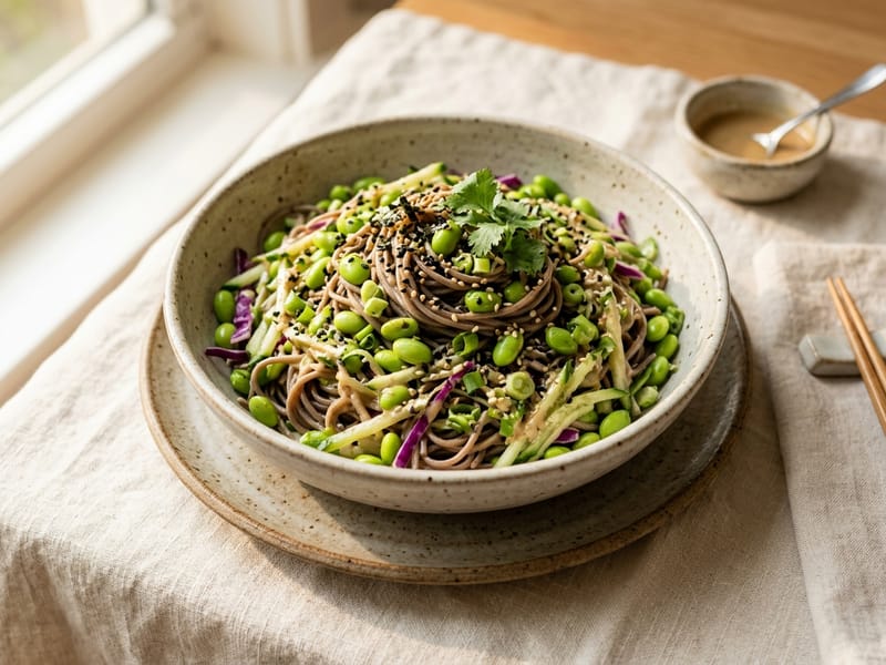 Cold Soba and Edamame Salad