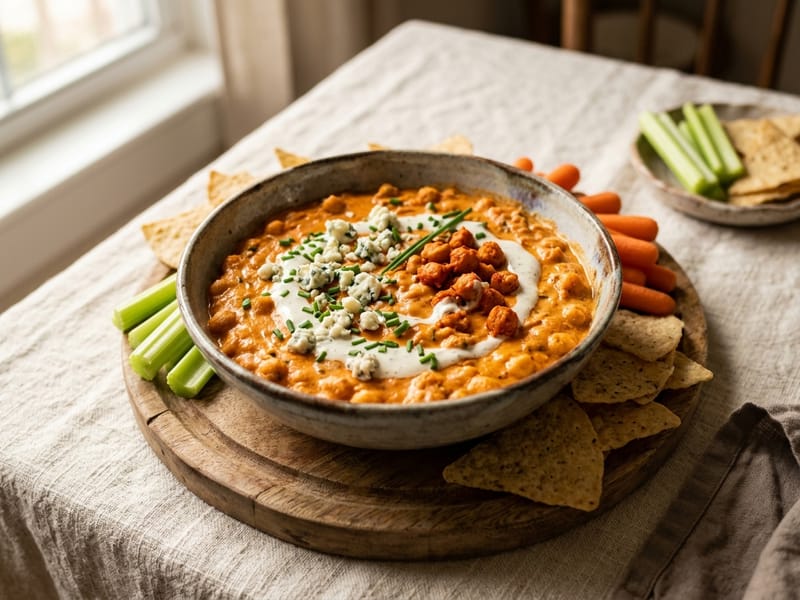 Creamy Buffalo Chickpea Dip