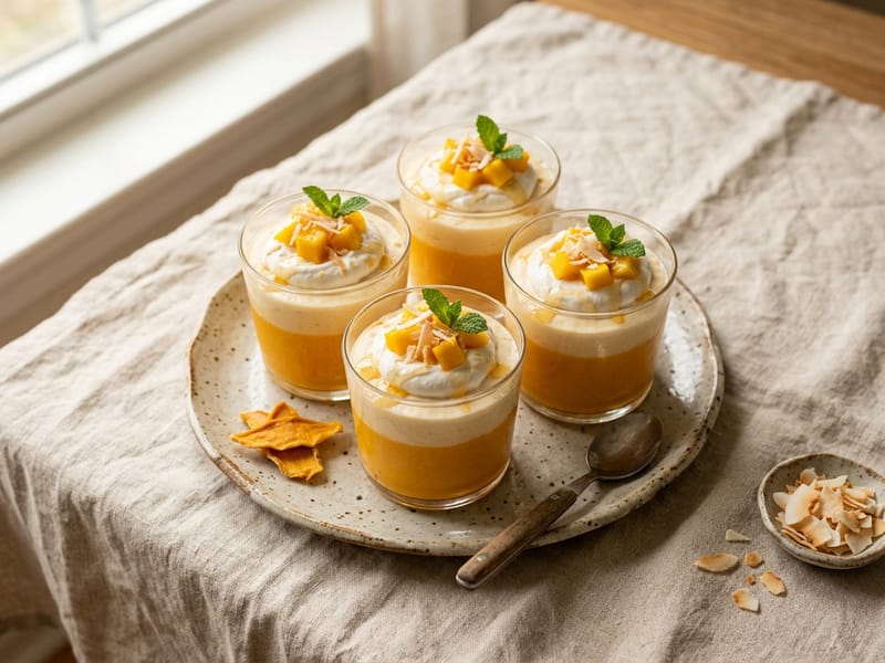 Creamy Coconut Mango Mousse Cups