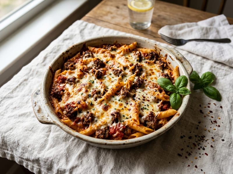 Creamy Italian Sausage and Penne Bake