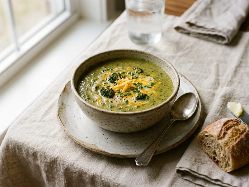 Creamy Roasted Broccoli And Cheddar Soup