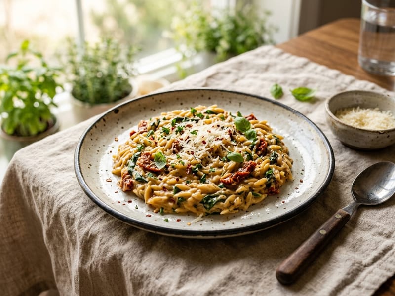 Creamy Sun-Dried Tomato Orzo