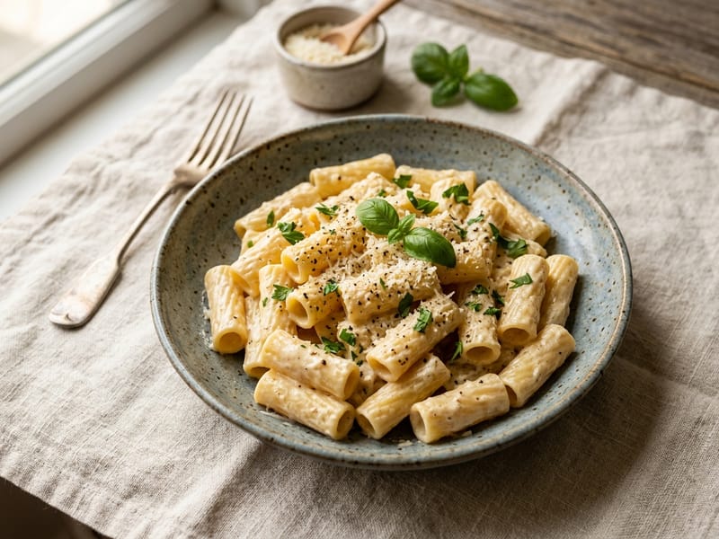 Creamy Whipped Cottage Cheese Pasta