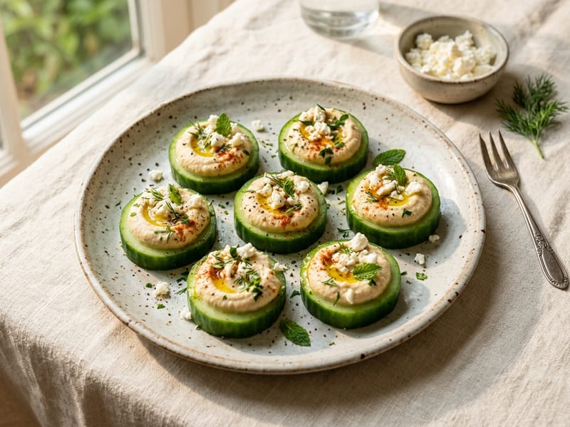 Cucumber Hummus Rounds