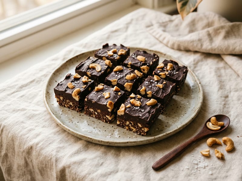 Dark Chocolate Cashew Squares