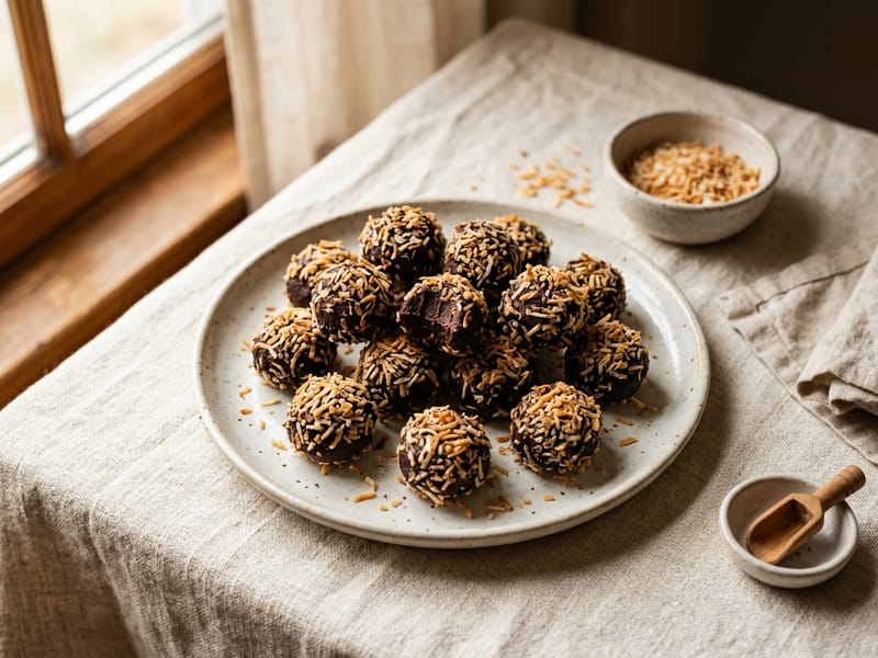 Dark Chocolate Coconut Bites