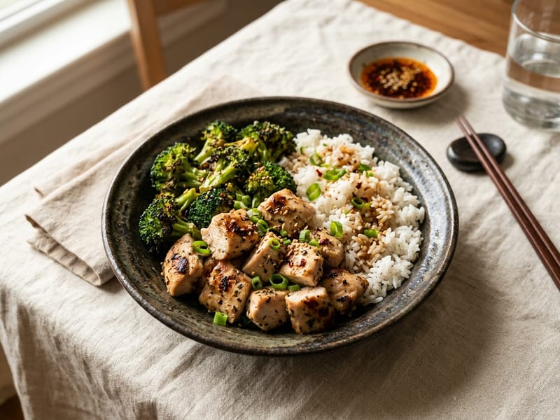 Double Chicken and Broccoli Rice Bowl
