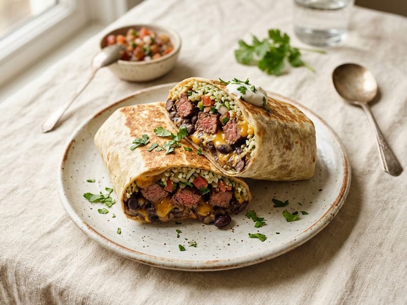 Double Steak and Black Bean Burrito