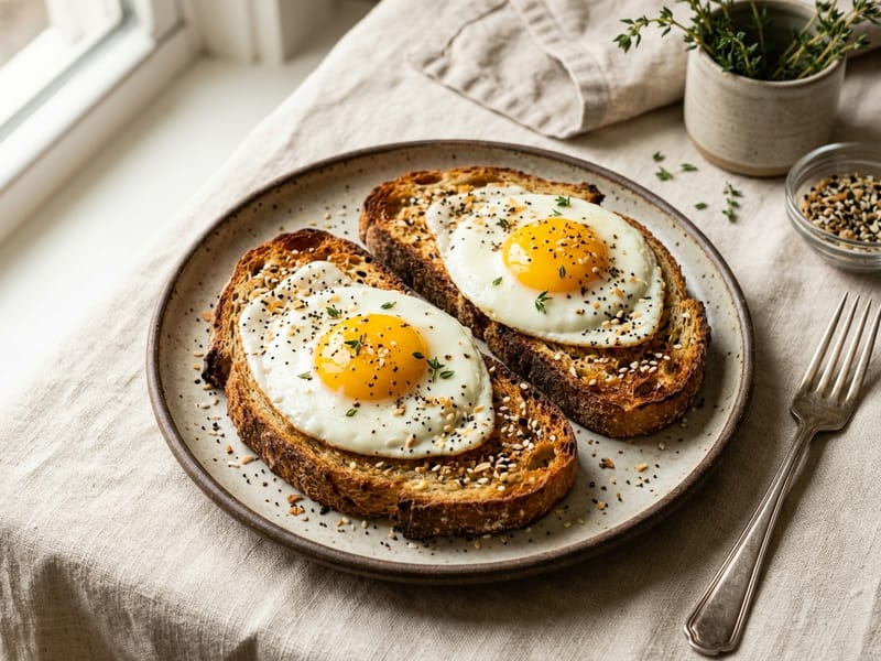 Everything Bagel Seasoned Egg Toast