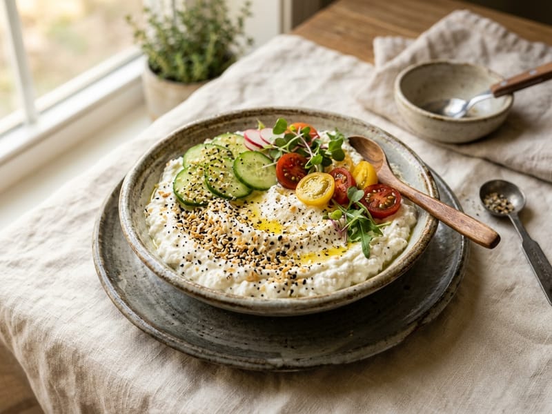 Everything Bagel Whipped Cottage Cheese Bowl