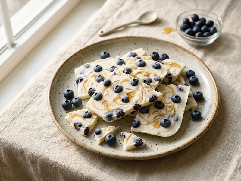 Frozen Yogurt Bark With Blueberries