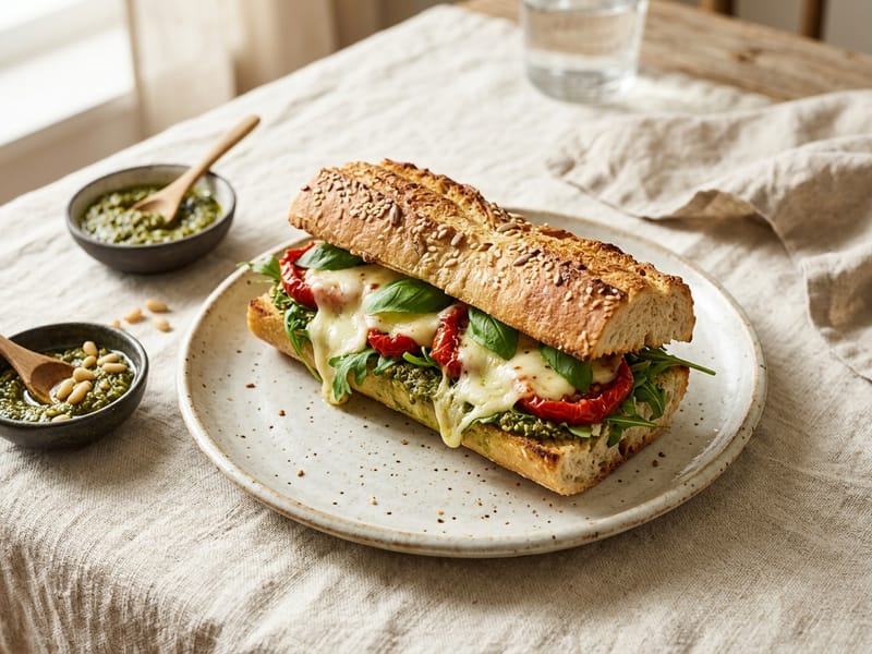 Garden Pesto Mozzarella Baguette
