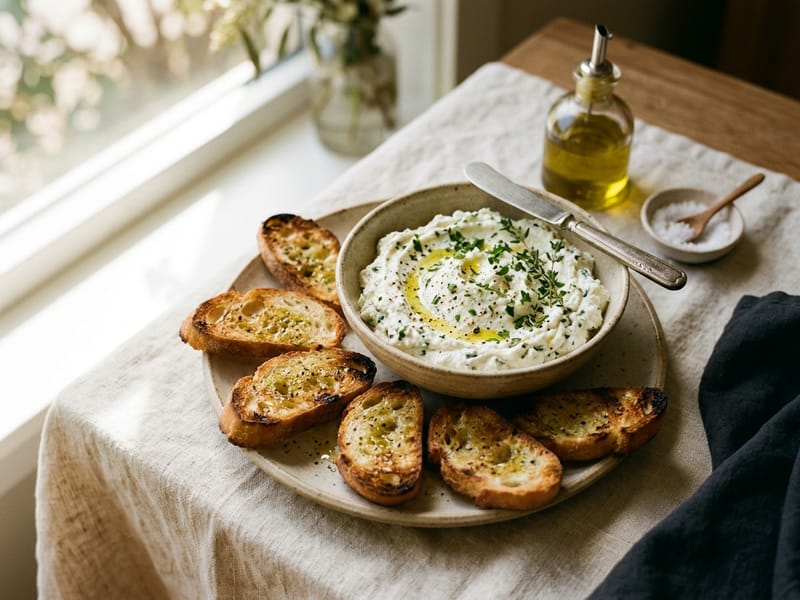 Garlic Herb Whipped Ricotta