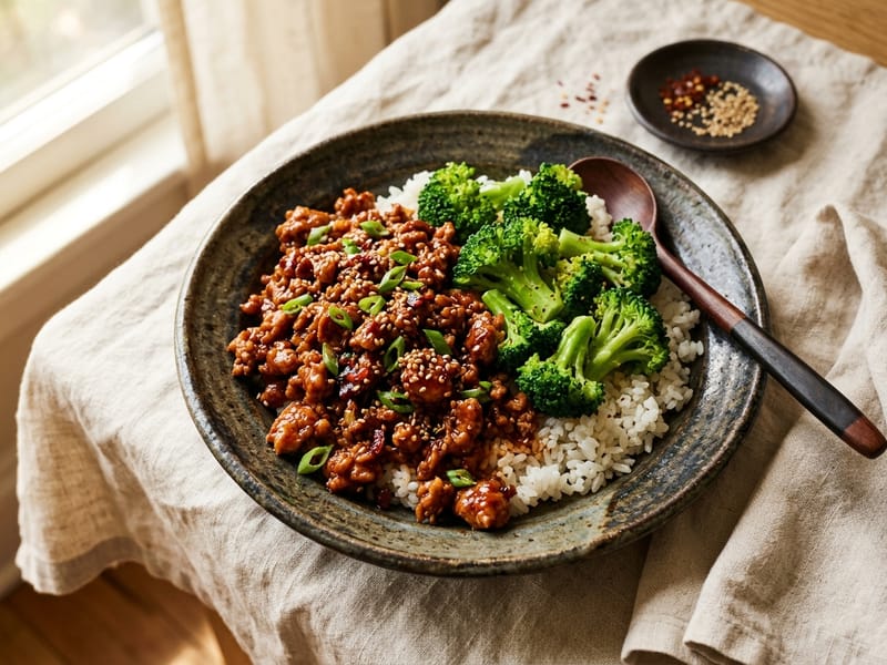 Gochujang Turkey and Broccoli Bowl